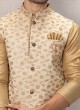 Zari Work Wedding Nehru Jacket Suit