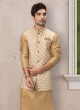 Zari Work Wedding Nehru Jacket Suit