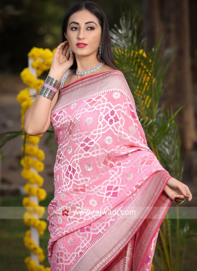 Buy Khadi Chiffon Saree | Khaddi Chiffon Saree Online – HolyThread India