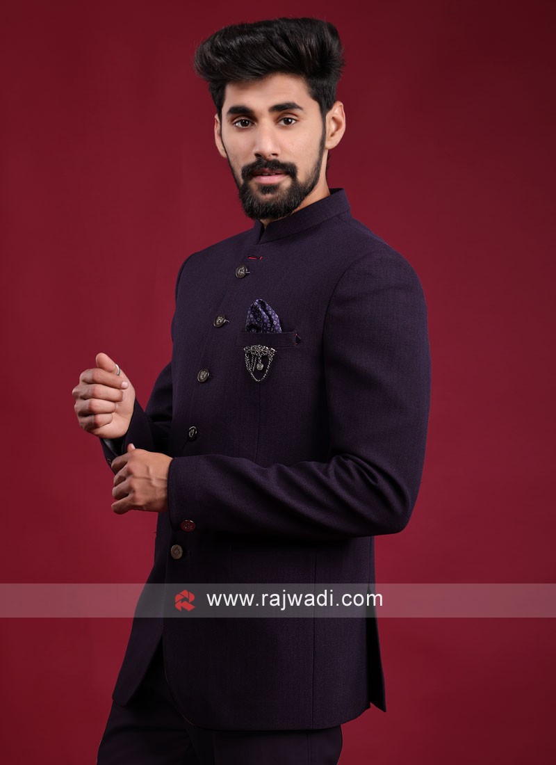 Imported Purple Color Jodhpuri Suit