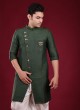 Simple Indowestern In Bottle Green Color