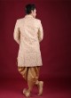 Zari Work Indowestern In Golden Color