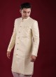 Lemon Yellow Art Silk  Indowestern For Wedding