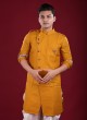 Cotton Silk Mustard Yellow Indowestern