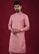 Plain Onion Pink Cotton Silk Kurta Pajama