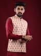 Brocade Silk Printed Nehru Jacket For Men
