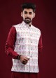 Cotton Silk Printed Nehru Jacket