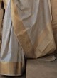 Grey Weaving Handloom Silk Classic Saree