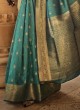 Teal Green Weaving Handloom Silk Festive Saree