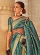 Teal Green Weaving Handloom Silk Festive Saree