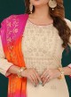 Cotton Silk Fabric Pant Style Suit In Beige Color