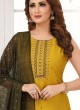Mustard Yellow Pant Style Suit In Cotton Silk