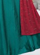 Rama Green Color Cotton Silk Anarkali Suit