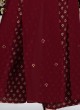 Stylish Mirror Work Palazzo Suit In Maroon Color