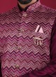 Zig Zag Style Thread Work Nehru Jacket Suit