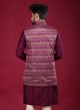 Zig Zag Style Thread Work Nehru Jacket Suit