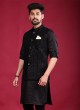 Sequins Work Black Nehru Jacket Suit