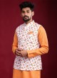 Floral Printed Nehru Jacket Suit