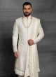 Raw Silk Off White Sherwani For Wedding