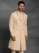 Wedding Wear Silk Sherwani In Golden Color