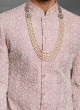 Silk Sherwani In Onion Pink Color