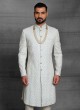 Silk Sky Blue Sherwani For Dulha