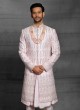 Designer Resham Work Sherwani In Pink Color