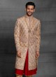Golden Silk Designer Wedding Sherwani