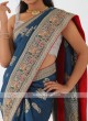 Peacock Blue Banarasi Silk Saree