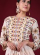 Cream Color Pants Style Suit With Resham Work