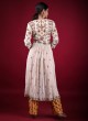 Cream Color Pants Style Suit With Resham Work