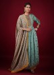 Sea Green Raw Silk Palazzo Suit