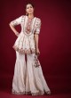 Cream Color Festive Wear Sharara Suit