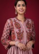 Palazzo Style Salwar Kameez In Onion Pink Color