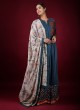 Raw Silk Salwar Kameez In Rama Blue Color