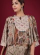 Poncho Style Salwar Kameez In Raw Silk Fabric