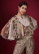 Poncho Style Salwar Kameez In Raw Silk Fabric