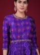 Floor length Anrakali Suit In Purple Color