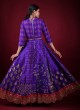 Floor length Anrakali Suit In Purple Color