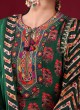 Green Color Salwar Kameez In Raw Silk