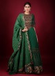 Designer Green Color Anarkali Suit In Raw Silk