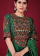 Designer Green Color Anarkali Suit In Raw Silk