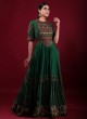 Designer Green Color Anarkali Suit In Raw Silk
