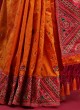 Wedding Wear Silk Saree In Orange Color