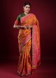 Traditional Orange Color Silk Saree