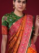 Traditional Orange Color Silk Saree