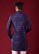 Navy Blue Sequins Work Indowesatern