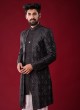 Jacket Style Indowestern In Black Color
