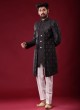 Jacket Style Indowestern In Black Color