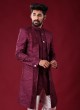 Jacket Style Thread Work Indowestern For Men